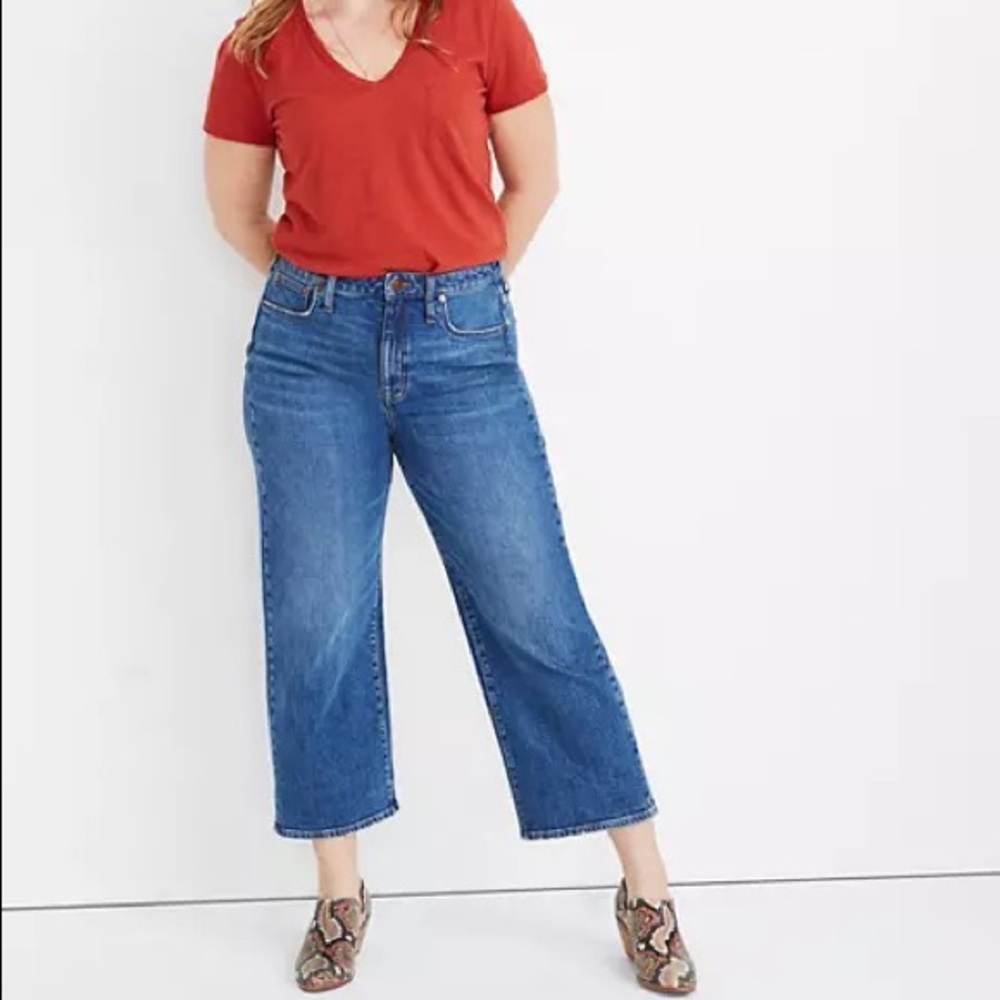 Madewell Curvy slim wide-leg crop jeans in newington wash